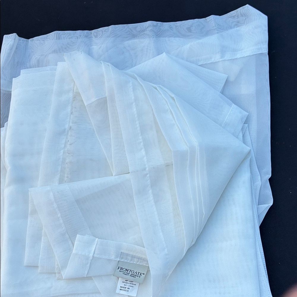 White Sheer Outdoor Curtains set of two